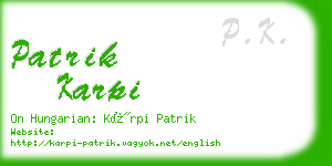 patrik karpi business card